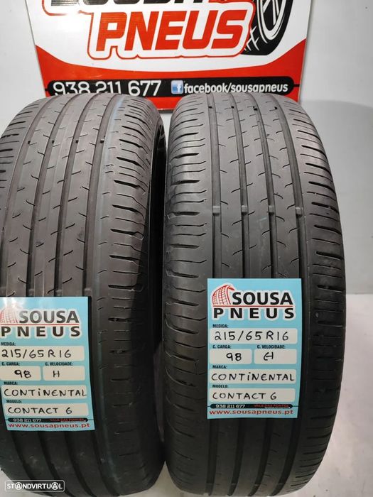 2 pneus semi novos 215-65r16 continental - oferta da entrega 90 euros