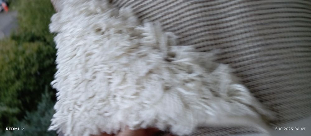 Dywan biały Shaggy długi włos