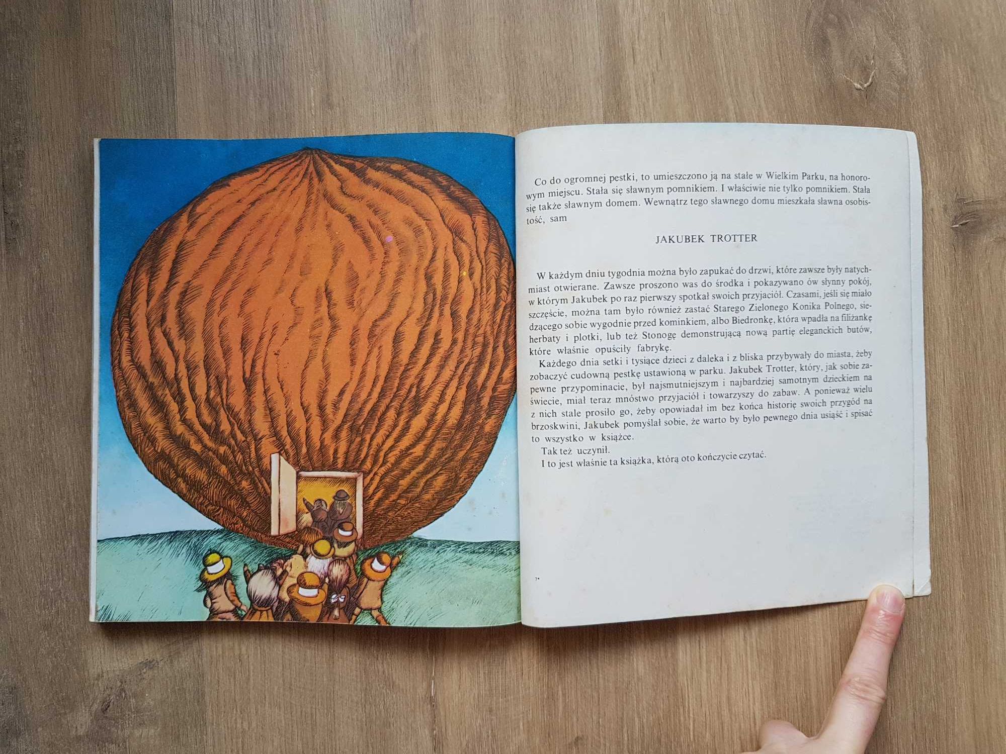 Jakubek i brzoskwinia olbrzymka Roald Dahl Nasza Księgarnia 1989 rok