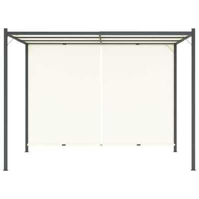 Pergola z regulowanym dachem, śmietankowa, 3x3 m, stal antracyt