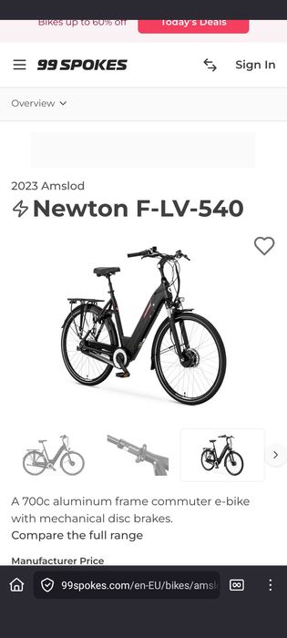 Rama do roweru elektrycznego Amslod Newton F-LV, 36V Lithum 10N nowa
