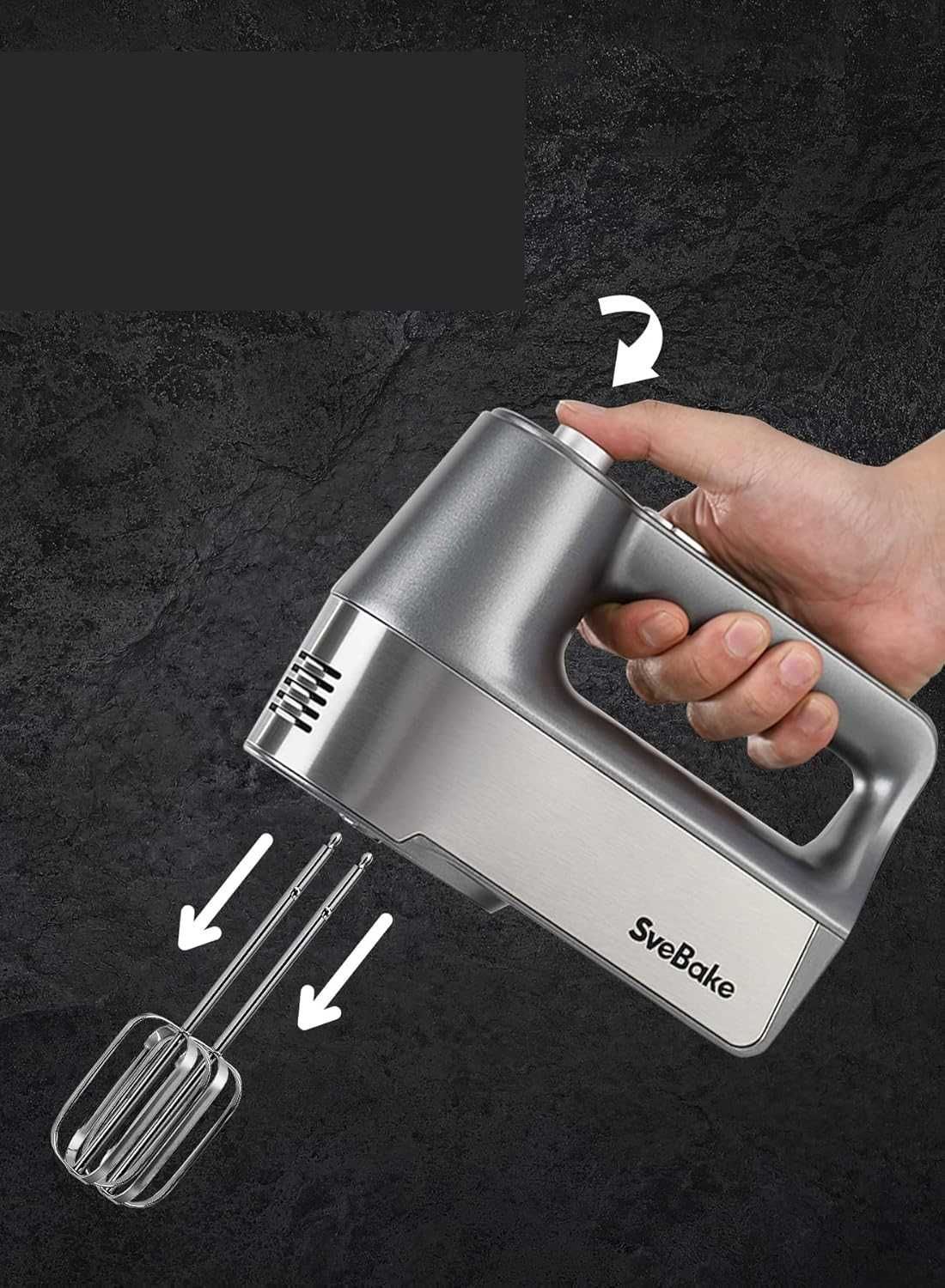 Ręczny Mikser elektryczny 250W 5 Prędkości z pojemnikiem FUNKCJA TURBO