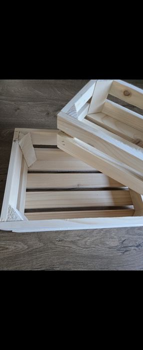 4 skrzynki naturalne nie malowane wyprzedaż