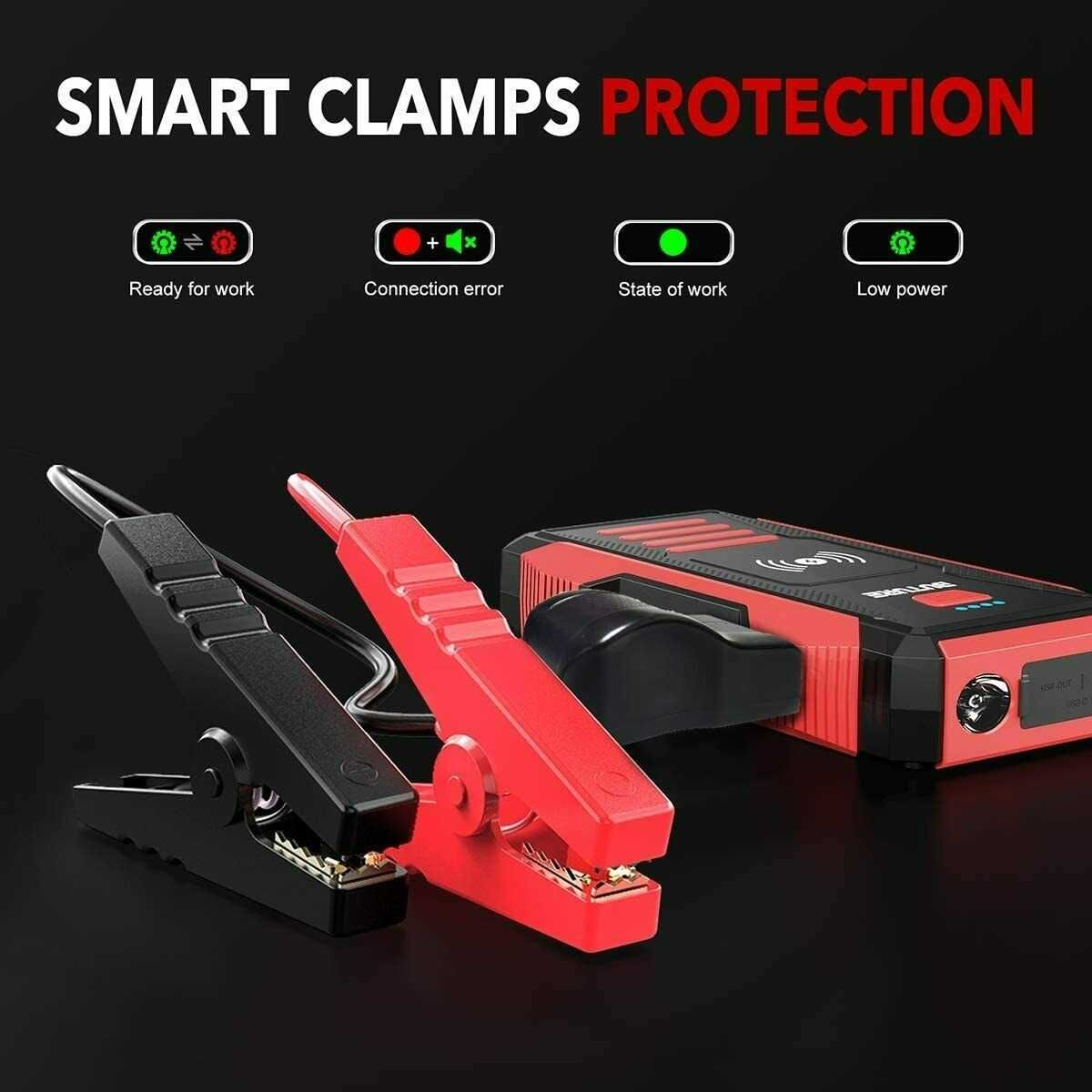 BuTure Led jump starter booster 2500A wireless 27000mAh arranque