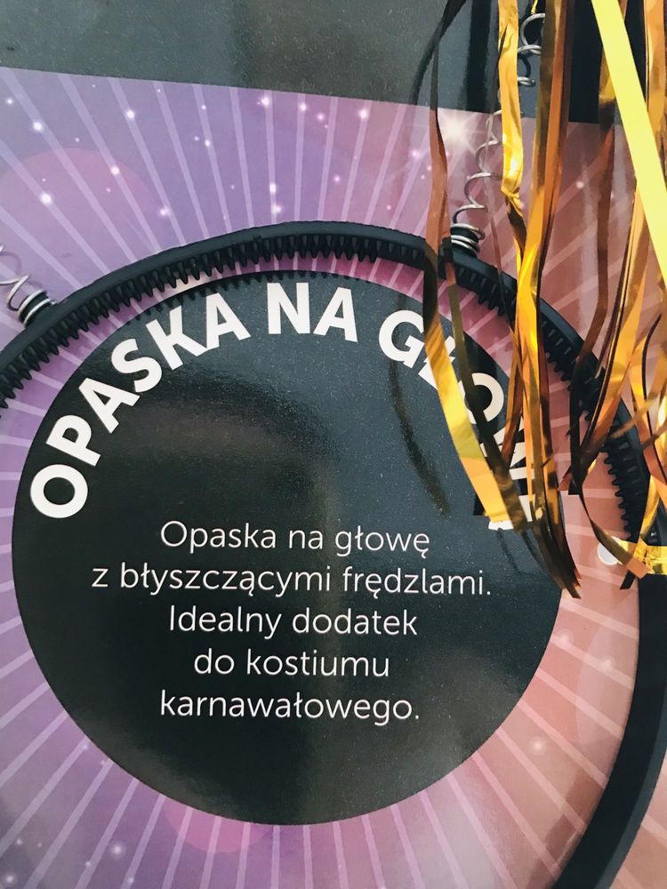 karnawał opaska na głowę z błyszczącymi frędzlami dodatek do kostiumu