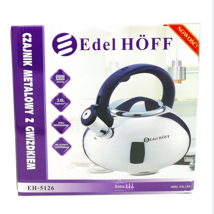 Czajnik z gwizdkiem 3 L Edel Hoff EH-5126 indukcja gaz