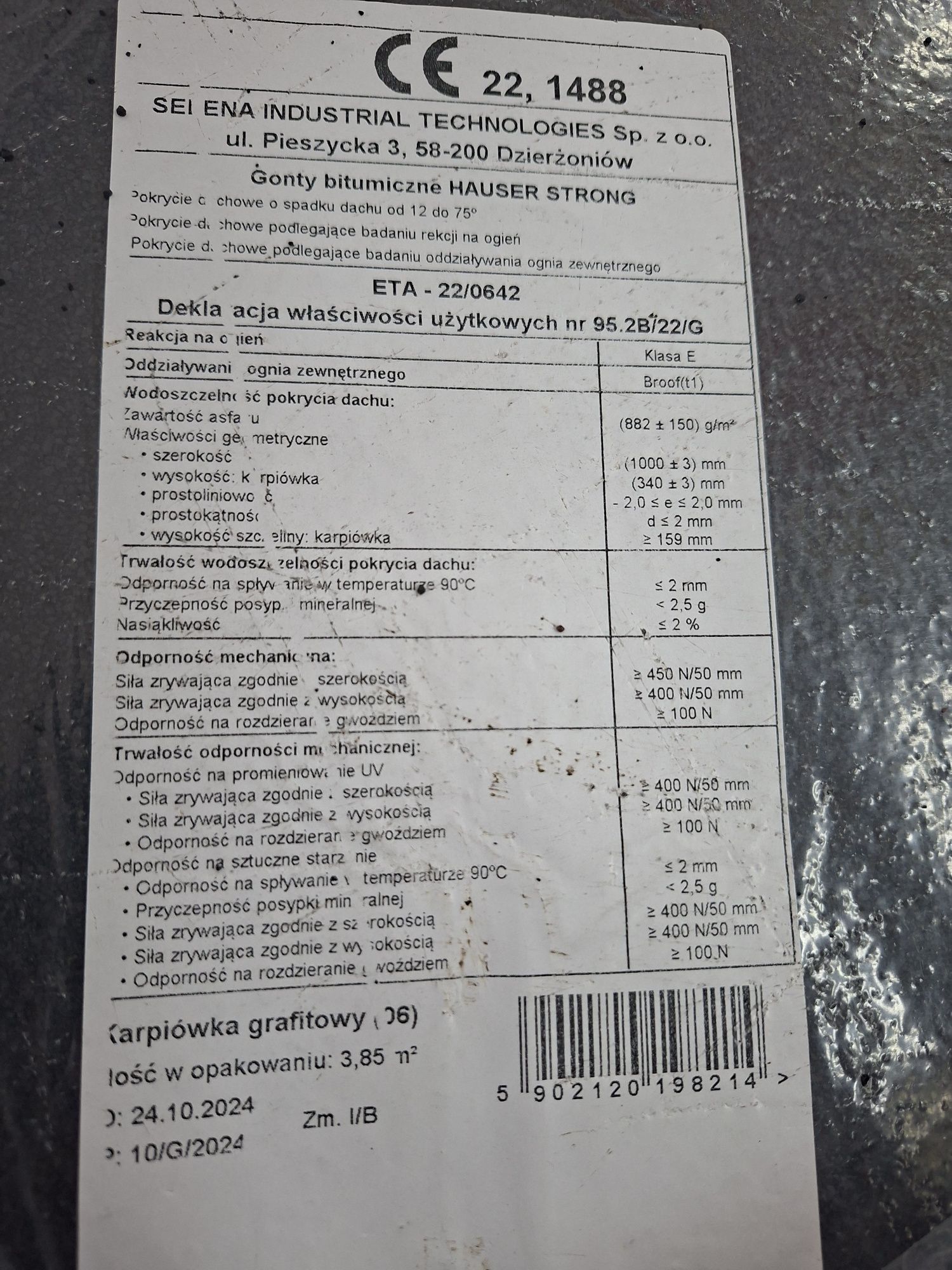 Gont bitumiczny grafit, czerwony