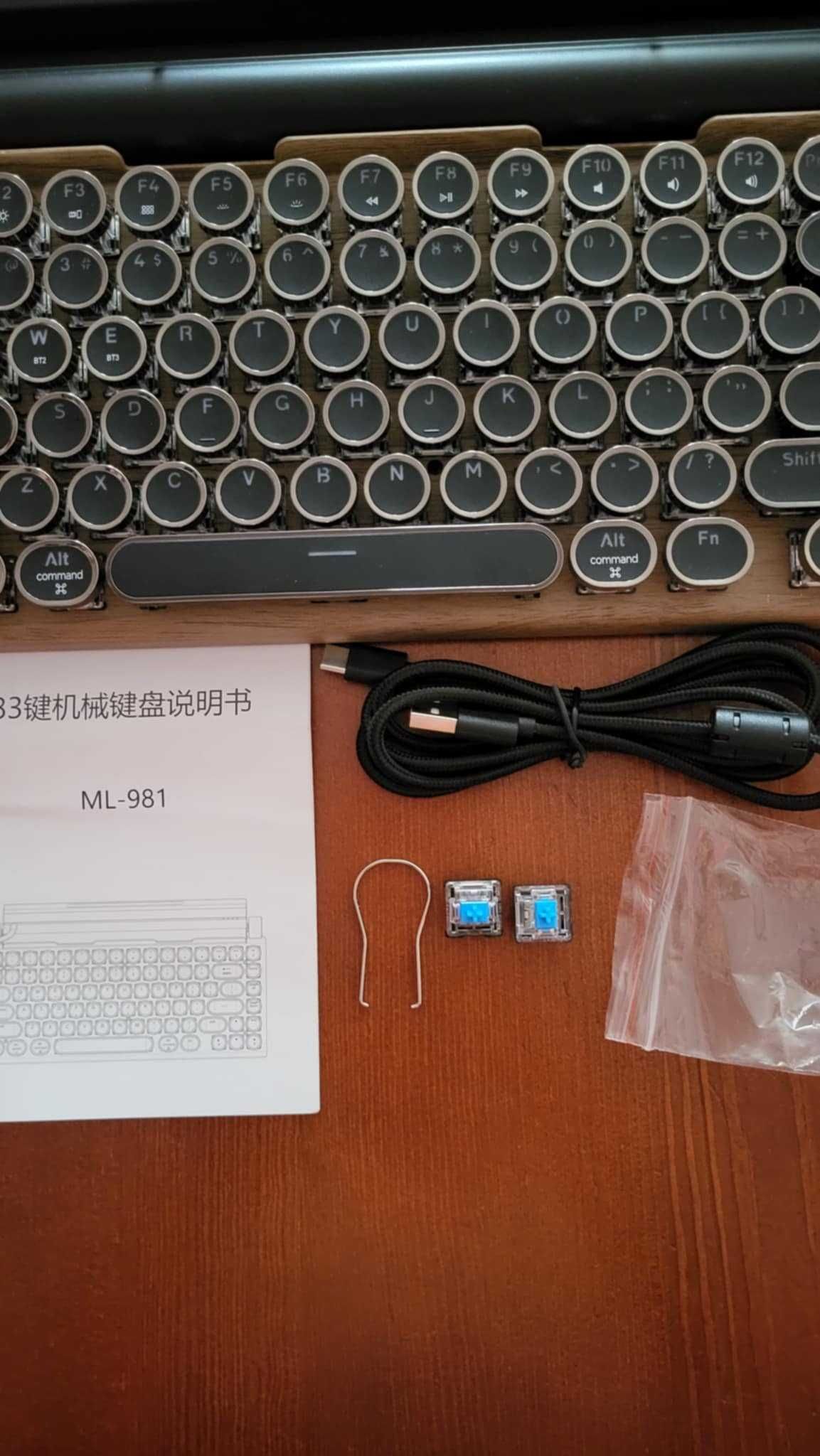 Klawiatura Retro Typewriter Keyboard Bezprzewodowa Bluetooth
