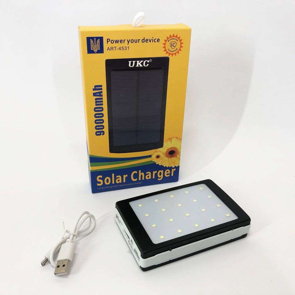 УМБ Power Bank Solar 90000 mAh мобильное зарядное с солнечной панелью