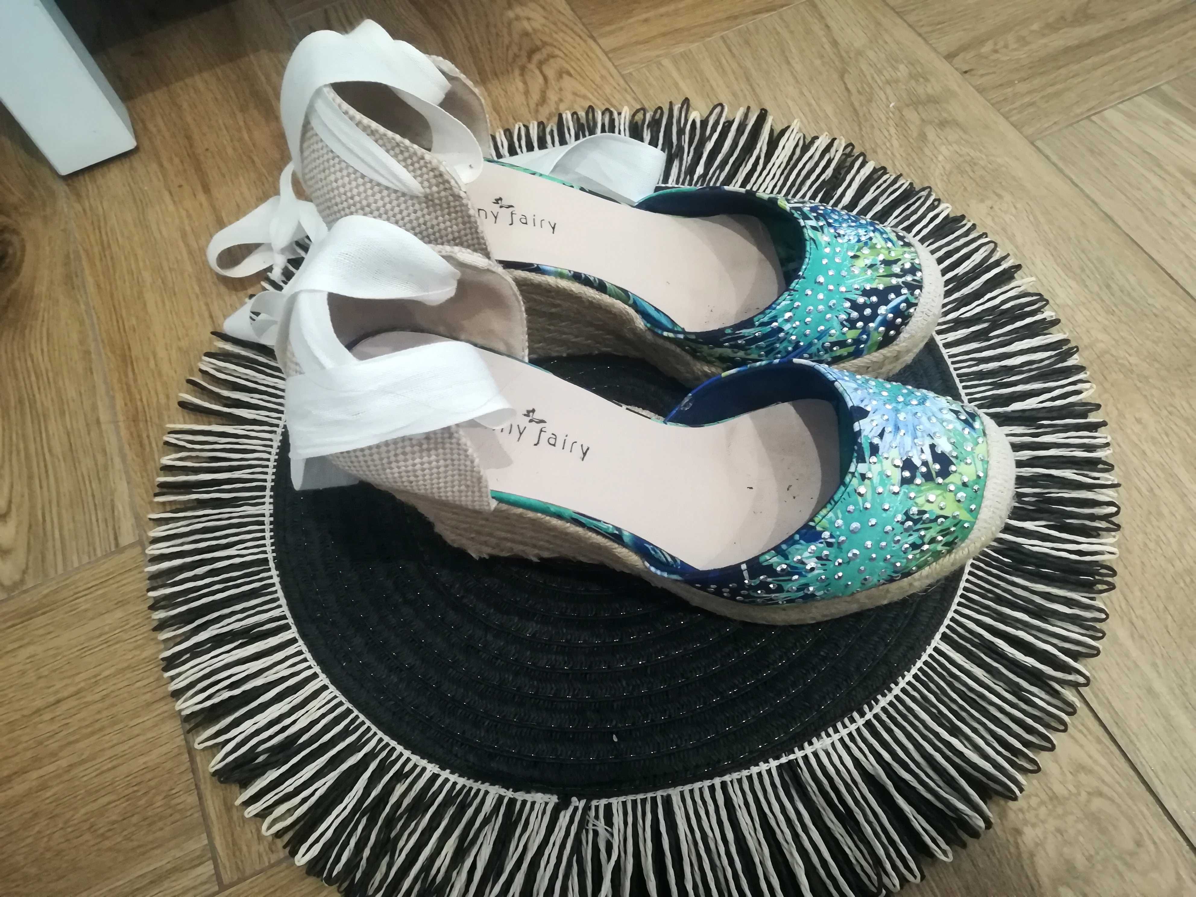 Espadryle koturny 37 wiązane