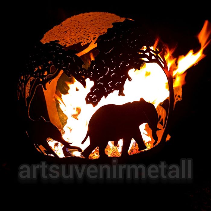 Костровая чаша, уличный камин, огнище, очаг-шар, чаша сфера