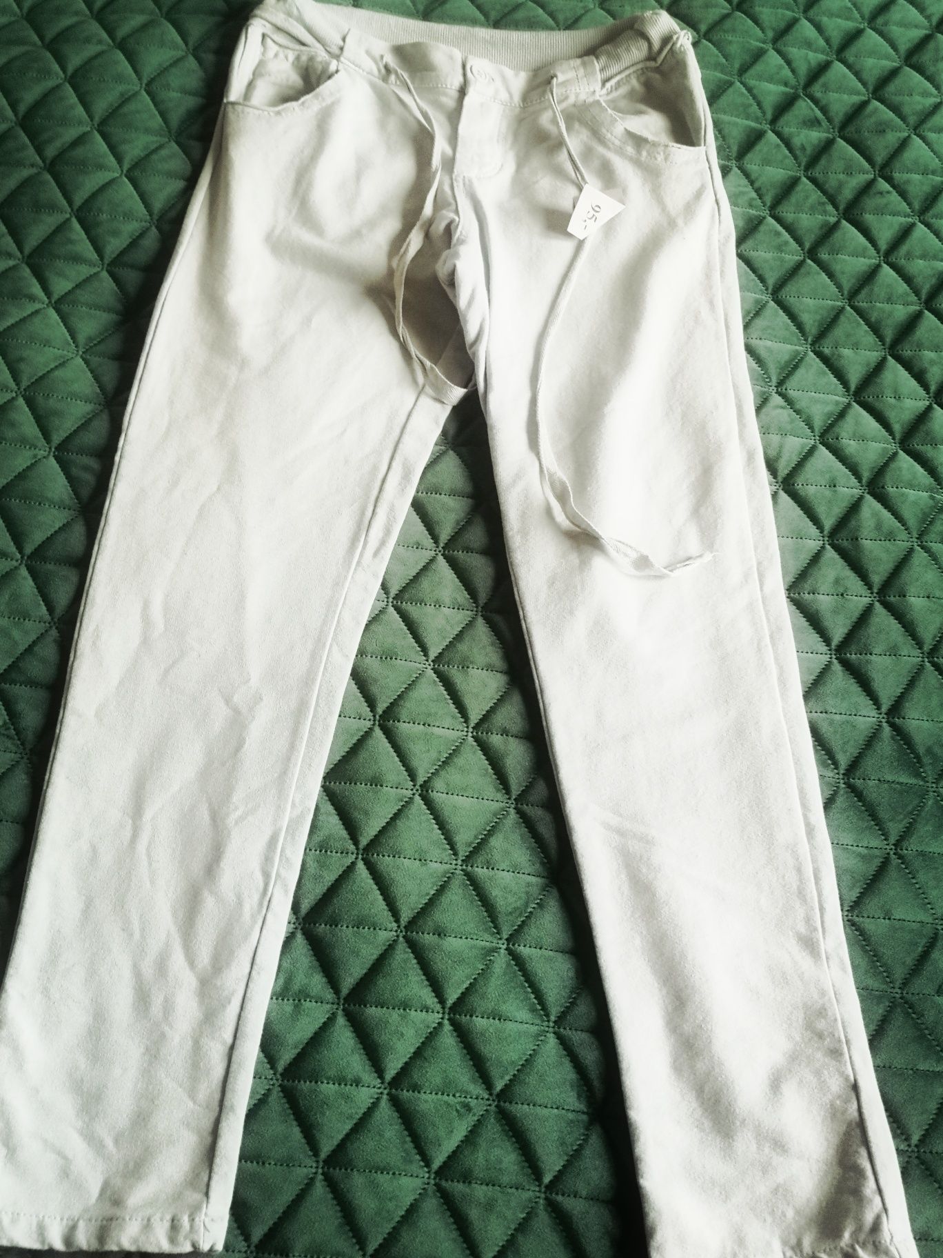 Spodnie dresowe porządne damskie Made 38 M in Italy jasne Italy