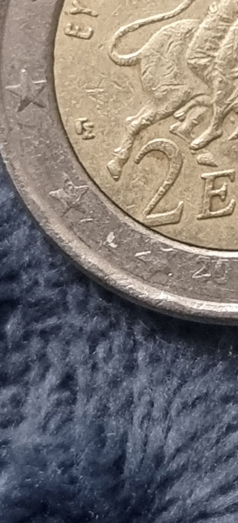 Moeda grega de 2 euros muito rara com letra “S”