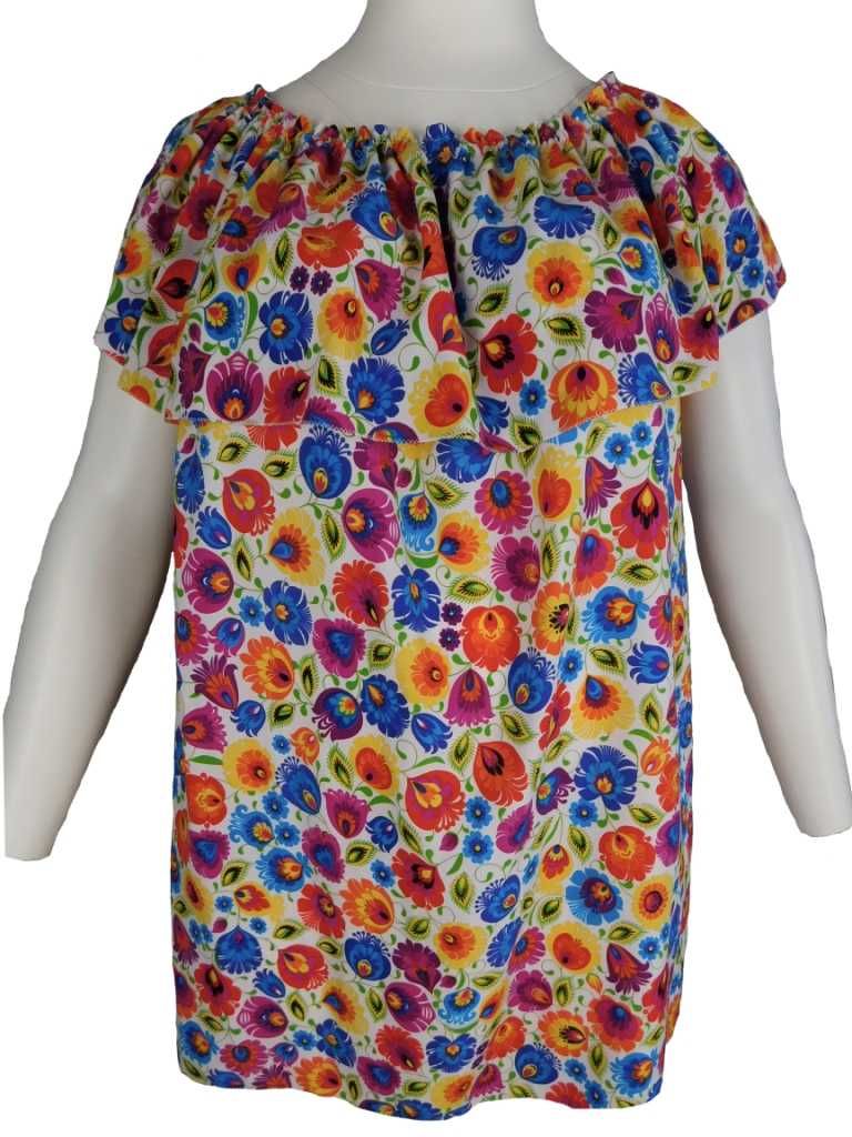 Bluzka hiszpanka folk łowicki  5XL - 62/64