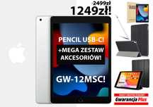 NOWY Apple iPad 10,2 WI-FI 64GB Silver Zestaw PENCIL+DODATKI GW12m FV