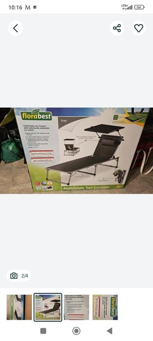 Łóżko ogrodowe turystyczne z daszkiem