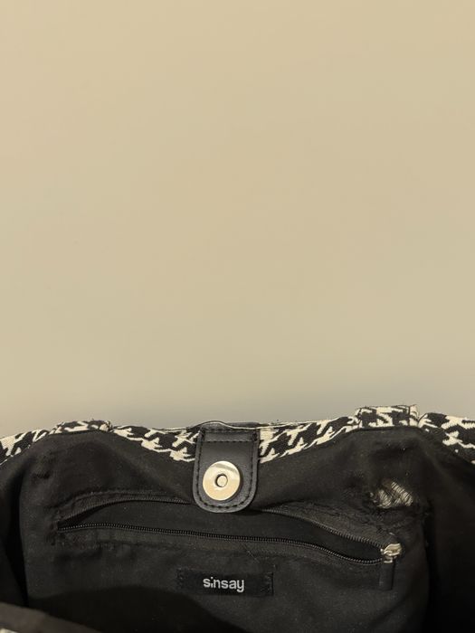 tote bag torba shopper w kratkę sinsay