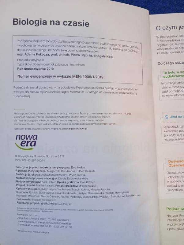 podręcznik Biologia na czasie 1 Nowa Era