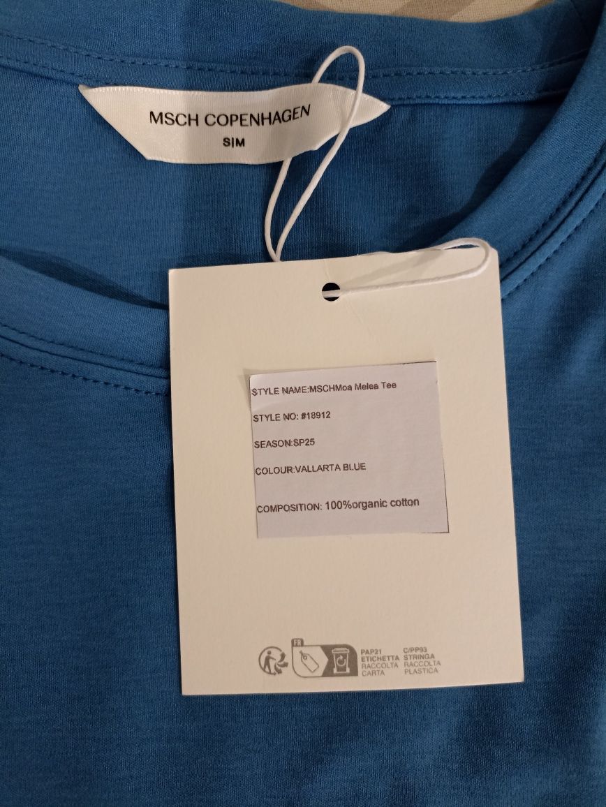 T-shirt niebieski roz.S/M/L-over MSCH Copenhagen