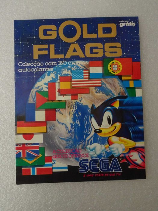 Caderneta de cromos Gold Flags - Sega - tem 47 cromos