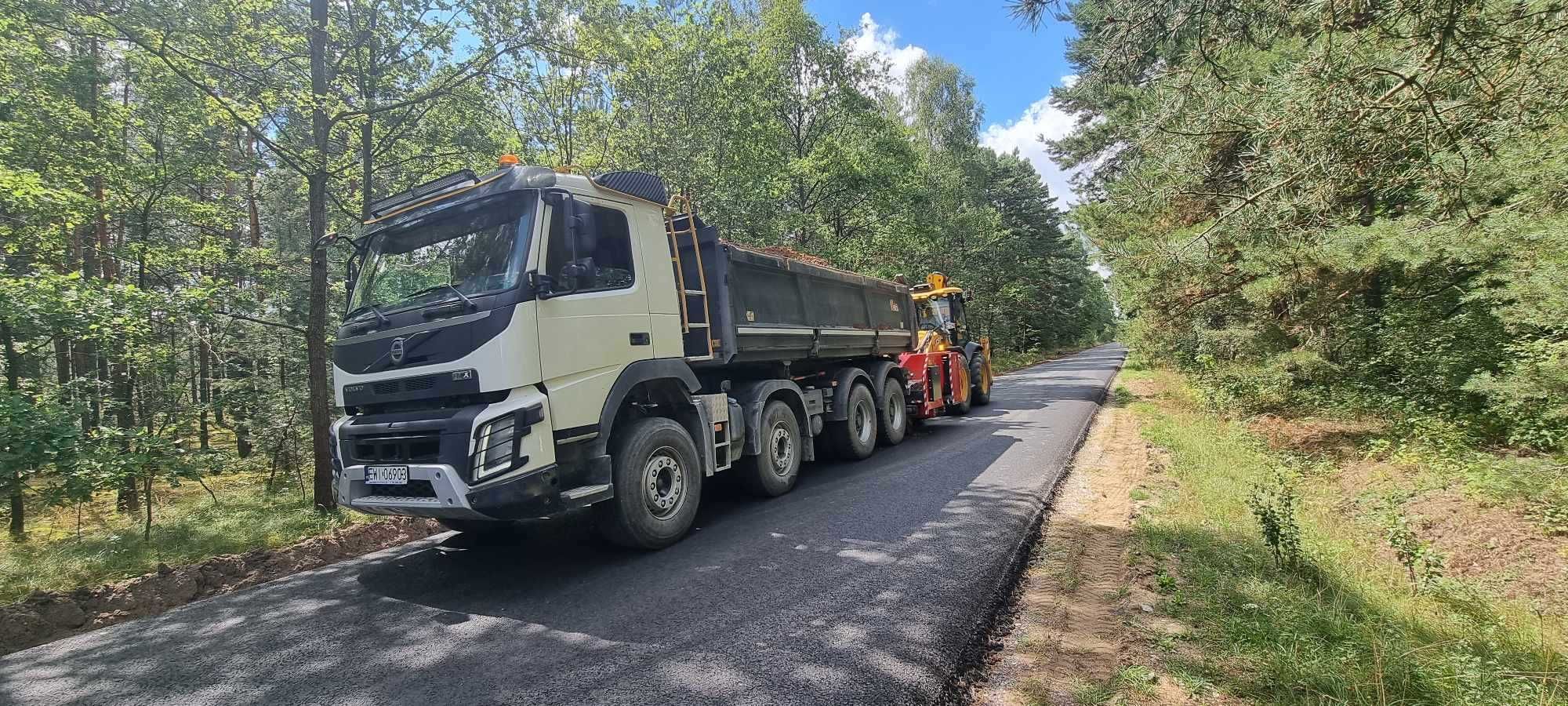 wycinka drzew  rembak  podnośnik koparka wywrotka hydroobsiew