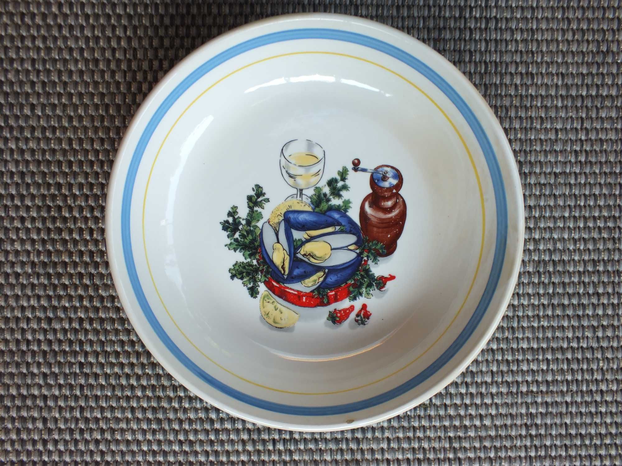 Włoska ceramika zestaw miski do serwowania muli małż b062642