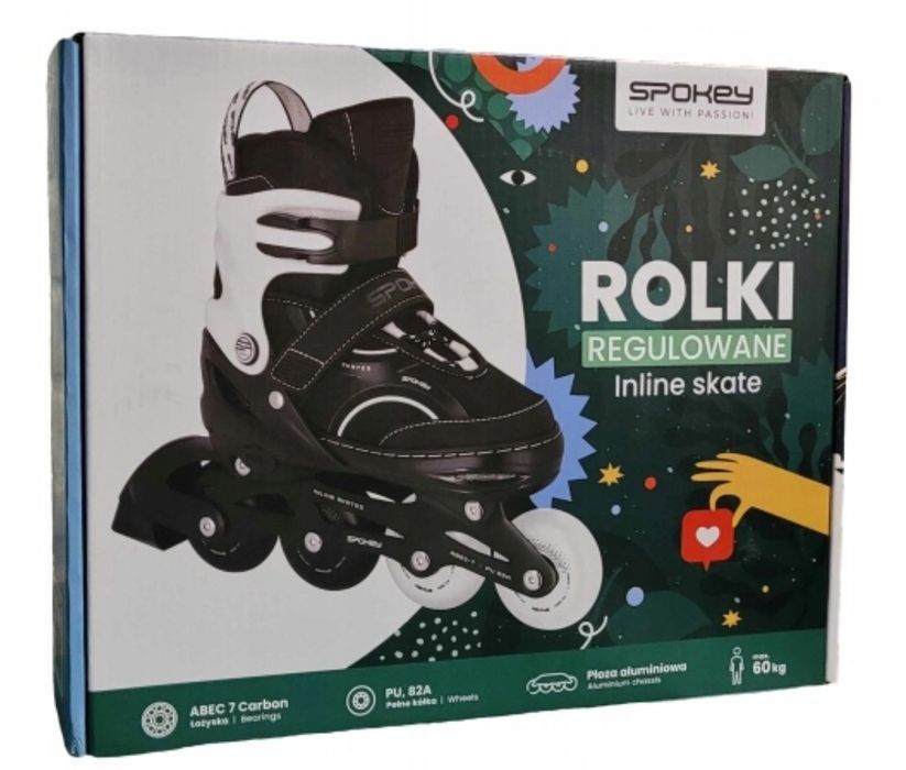 Spokey ROLKI Regulowane 34-37. 38-41 łożyska carbon ABEC 7 aluminio pł