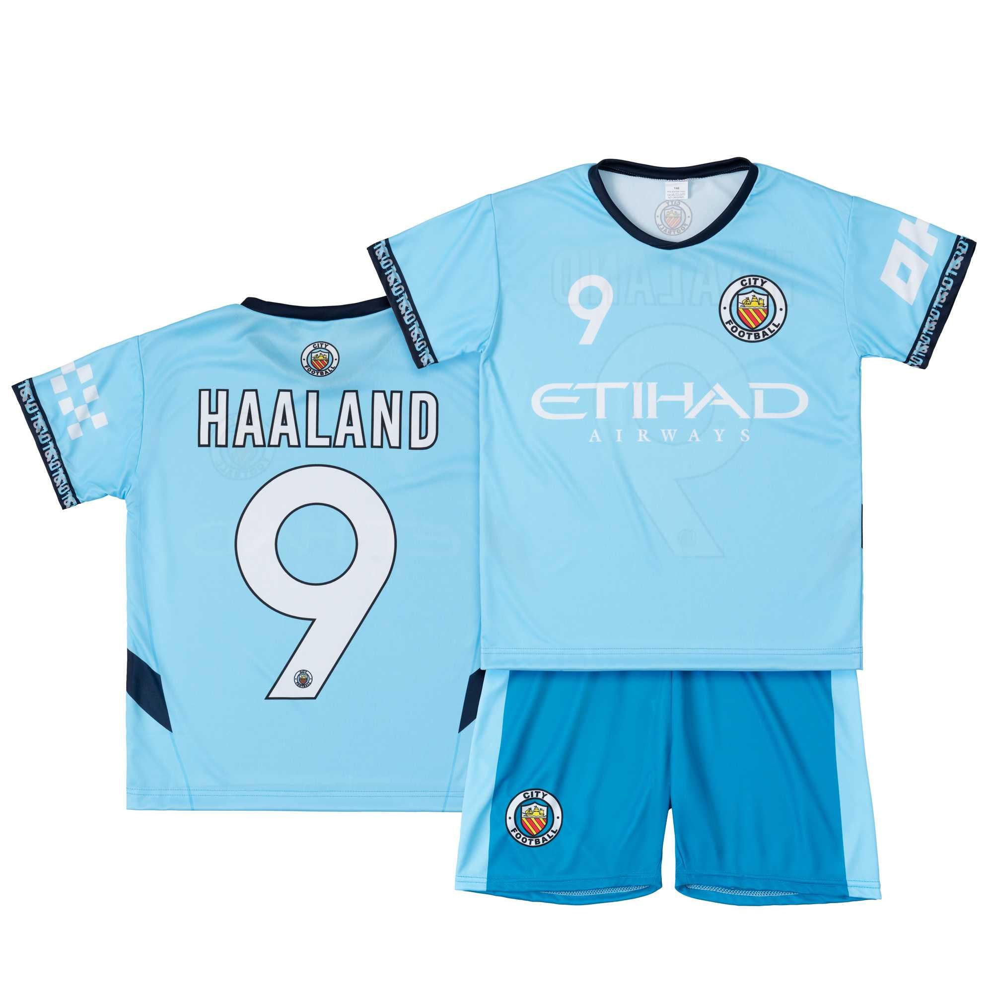 Strój piłkarski dziecięcy Manchester City Haaland. rozm. 134