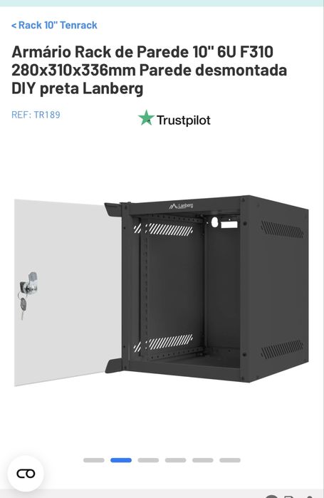 Rack Armario bastidor LANBERG 10’ para audio ou informatica com fecho