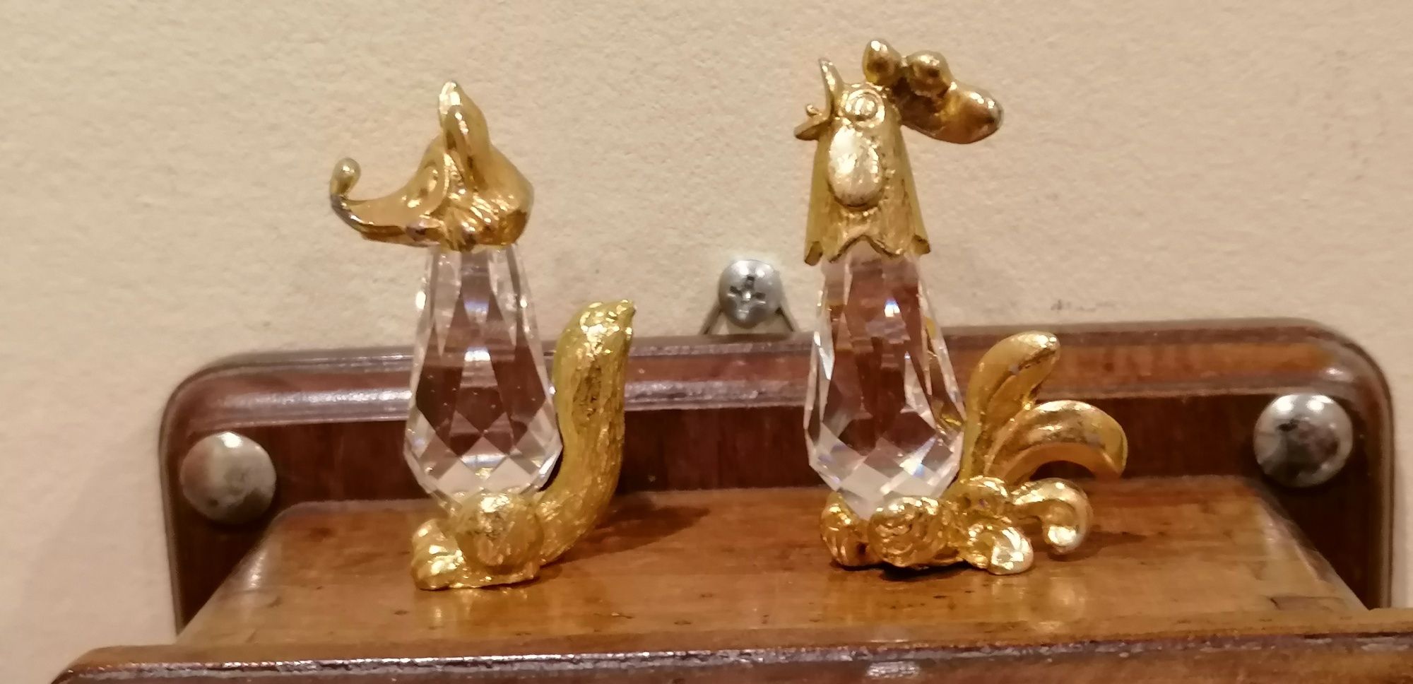 Peças em cristal e dourado miniatura