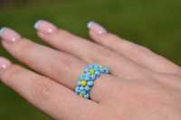 Handmade pierścionek kwiatki