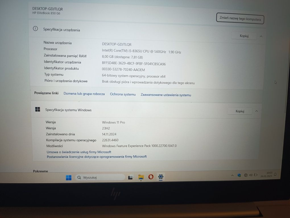 Laptop HP EliteBook 850 G6 i5