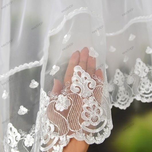 Biały zestaw firan do kuchni z zazdroskami