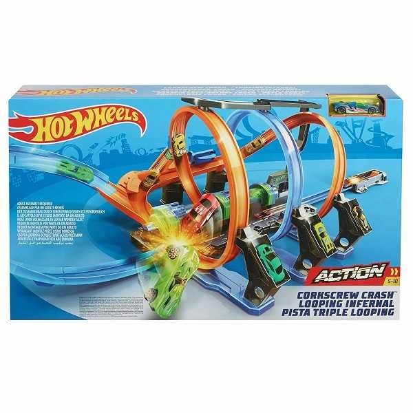 Hot Wheels Corkscrew Crash Track Set  Трек із трьома петлями