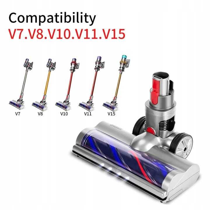 KENVOR Szczotka głowica kompatybilna z Dyson V7-V15 4 diody LED