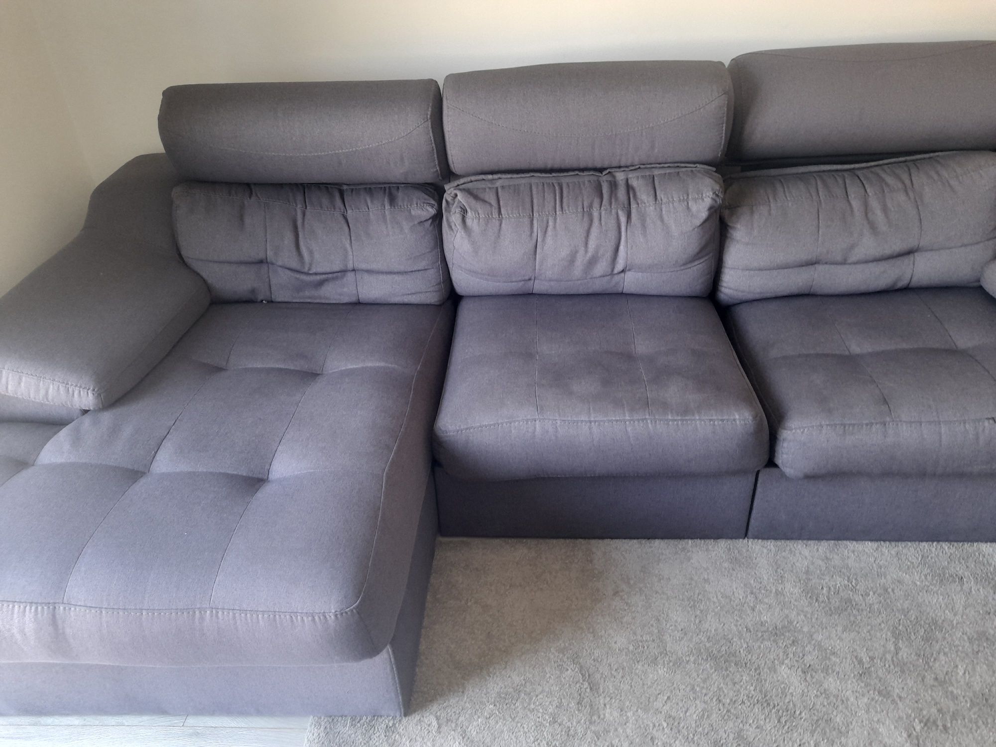 Sofa cama cinza tecido 280x1,55