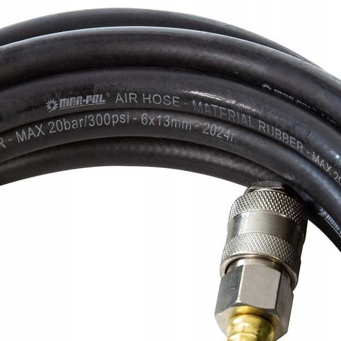 Wąż GUMOWY przewód PNEUMATYCZNY 6x13 5m miękki do Kompresora Czarny