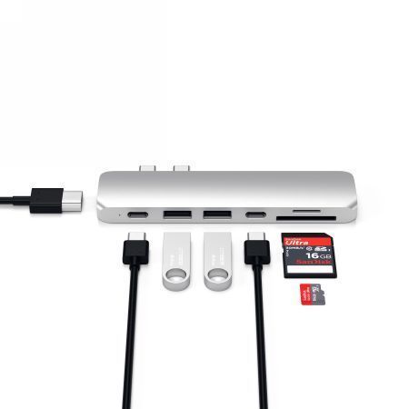 Satechi Pro Hub Adapter - Aluminiowy Hub Z Podwójnym Usb-C Do Macbook