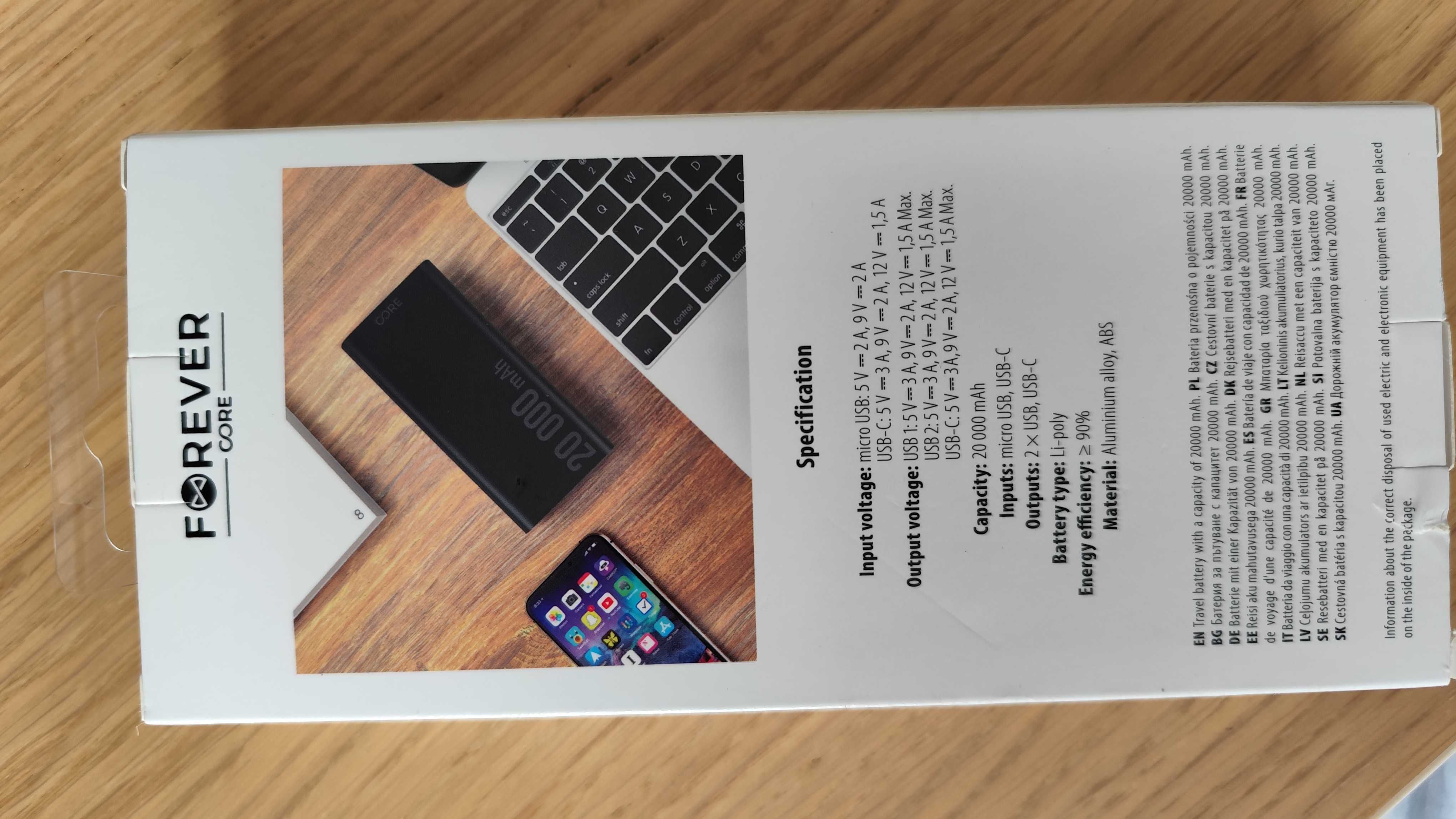 20000mAh Powerbank Forever Core SPF-02 PD + QC