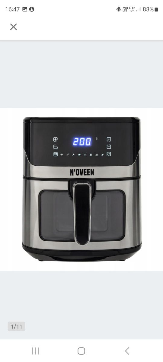 Frytkownica beztłuszczowa 6,5L 8 PROGRAMÓW INOX LED AIR FRYER FRYTOWNI
