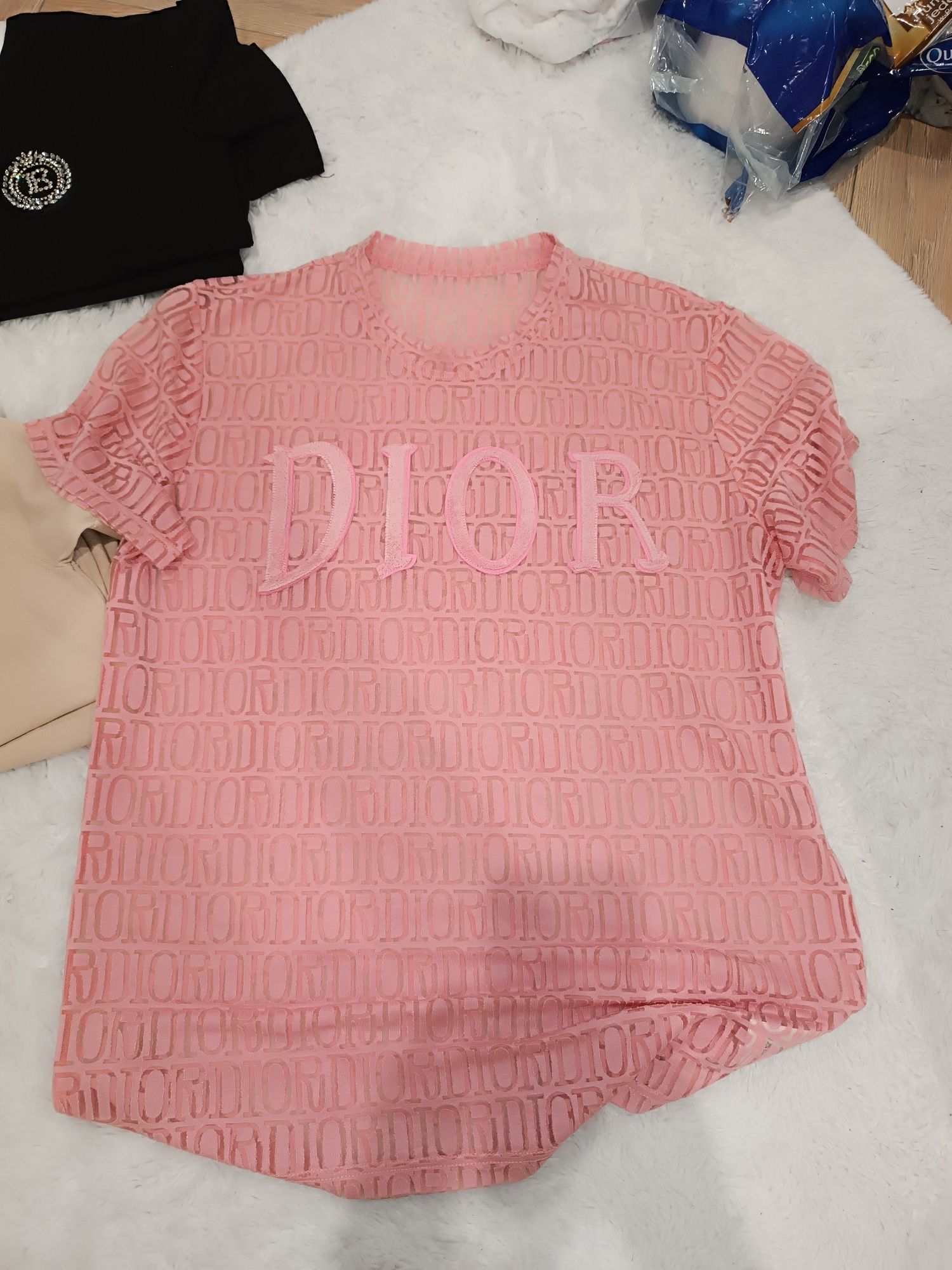 Koszulka dior różowa stan idealny uni