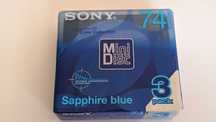 MiniDisc MD SONY SAPPHIRE BLUE 74 Japan 3-pack