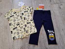 T-shirt +getry/ legginsy 3/4 - Minionki - rozm 110