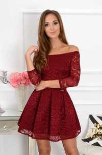 Sukienka koronkowa Scarlet burgund New – r. 36
