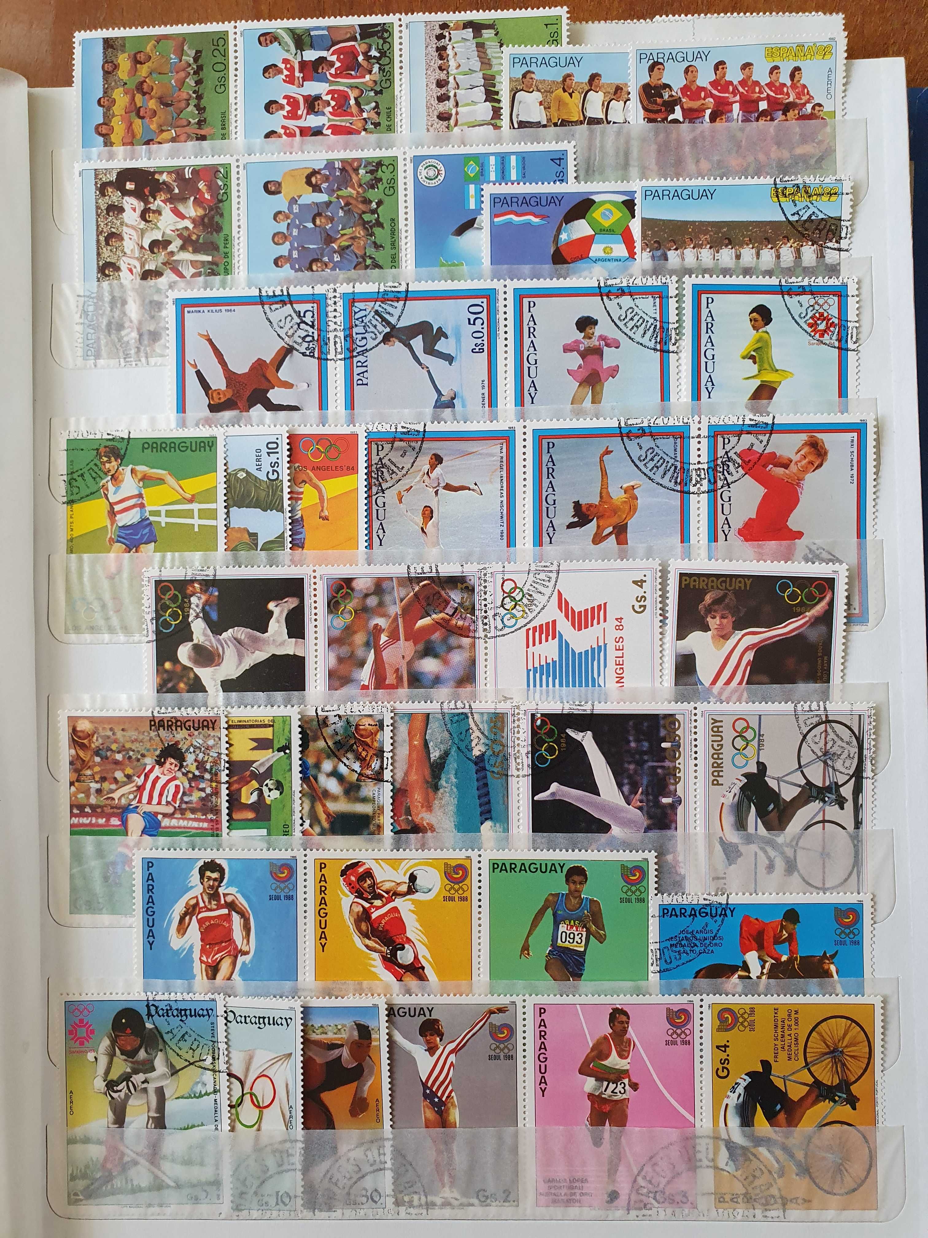 Спорт на поштових марках Парагваю. 42 серіі,236 марок.