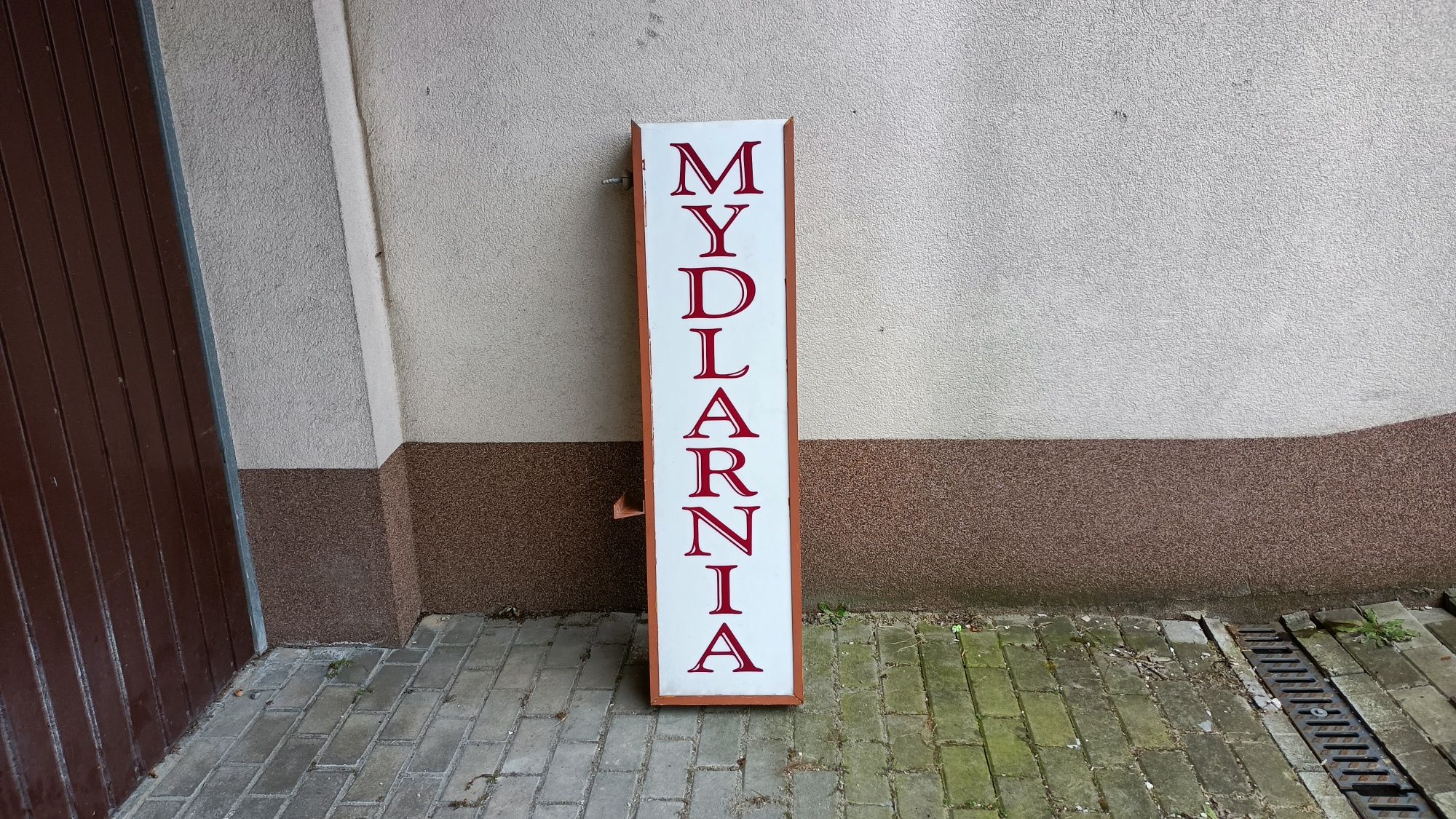 Stary Szyld Reklama podświetlana Mydlarnia Duży neon baner PRL