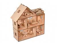 Domek dla lalek zestaw mebli dziecięcych | drewniany domek decoupage