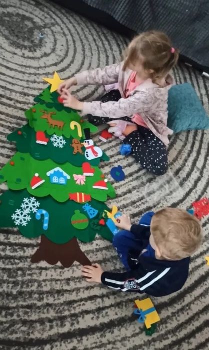 Гірлянда в подарунок! Ялиночка з фетру 32 Іграшки в комплекті