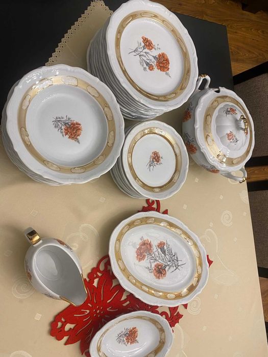 Zestaw obiadowy Wałbrzych PRL