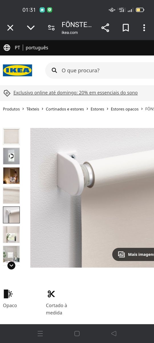 Estores de correr opaco, bege IKEA. NOVO